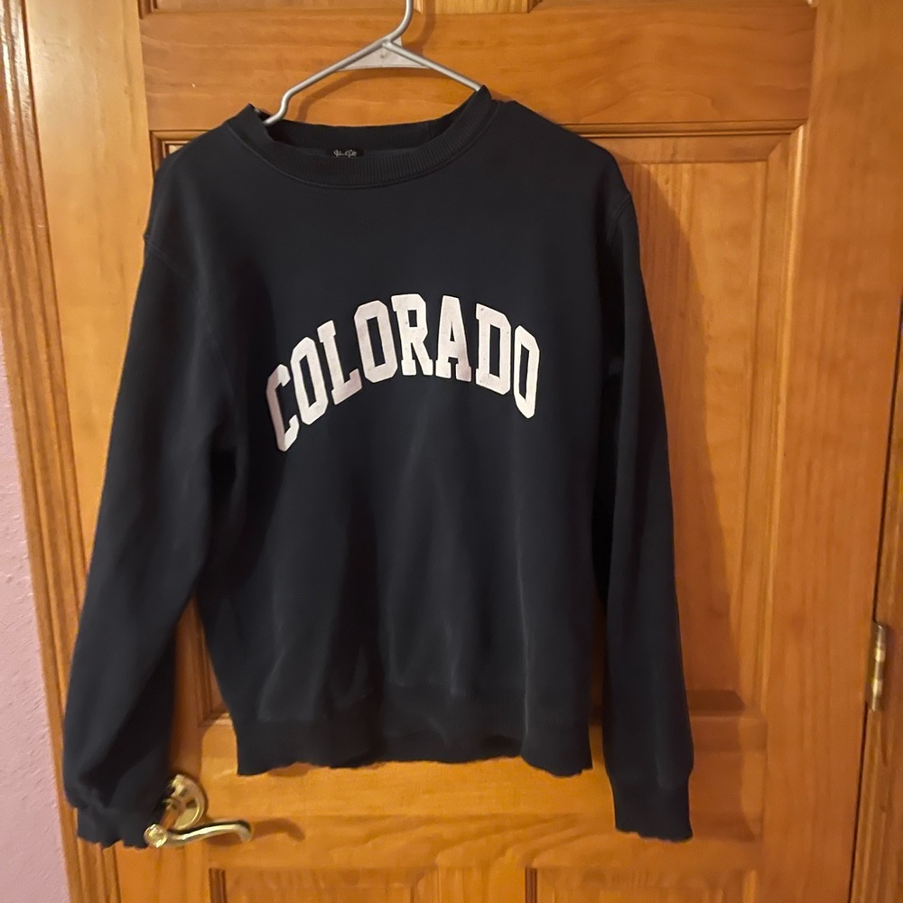 brandy melville dark navy blue women’s Colorado crewneck